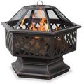 Blue Rhino - Oil Rubbed Bronze Hex Shaped Outdoor Firebowl with Lattice